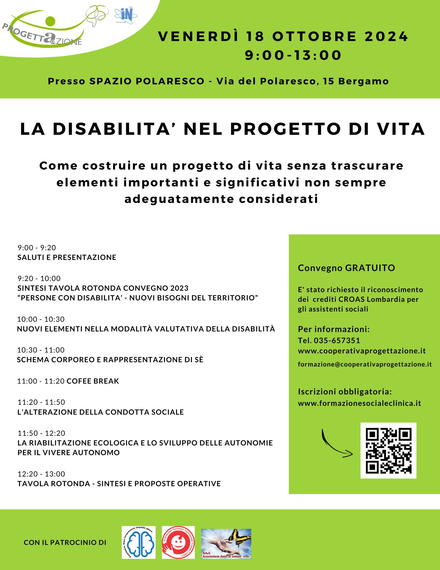 La Disabilità nel Progetto di Vita: 18 ottobre 2024, presso lo Spazio Polaresco di Bergamo